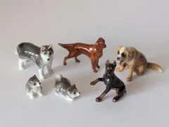 犬 ミニチュア フィギュア 6体セット