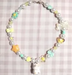 ゆめかわ♡ねこちゃんネックレス ネコ 猫 ビーズネックレス キッズok