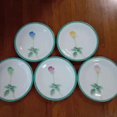美品　香蘭社　薔薇　 皿 　5枚　17cm　ブライトローズ　中皿のサムネイル
