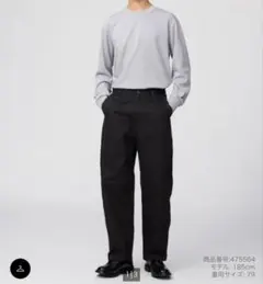 UNIQLOU ユニクロユー　ワイドフィットチノ　ブラック　黒　76