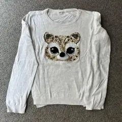 H &M 140 薄手ニット　スパンコール