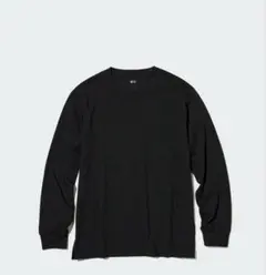 エアリズムコットンUVカットクルーネックT 黒L