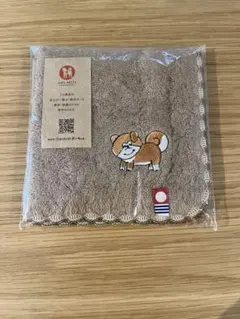 SAVE AKITA 秋田犬たれみみだいちゃん タオルハンカチ ベージュ