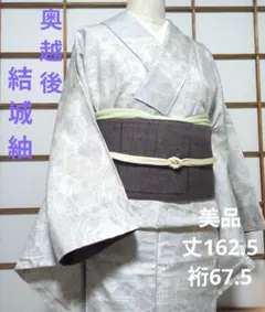 結城玉紬　未使用品　パールトーン加工　品質保証書有り　特Ｂ 結城玉紬 未使用品 パールトーン加工 品質保証書有り 特B