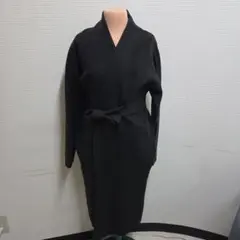 ダークグレー ロングコート ベルト付き