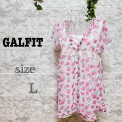 【h49】【GALFIT ギャルフィット】花柄チュニック 【L】 訳ありのサムネイル
