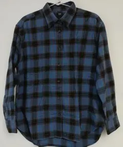 ユニクロ　レディース　Mサイズ　ネルシャツ　チェック柄　青　ブルー