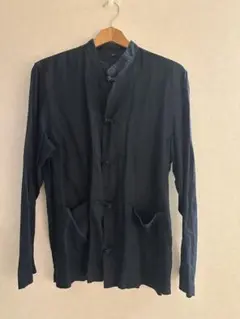 無印良品 リネン 麻 シャツ 長袖 チャイナ