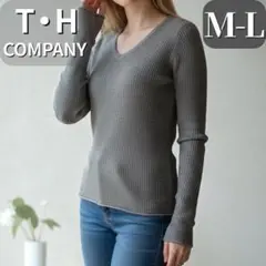 ニット　セーター　レディース　M L トップス　新品タグ付き　グレー　Vネック