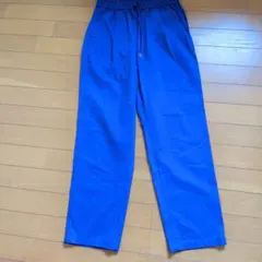 カジュアルパンツ 青 ゴムウエスト
