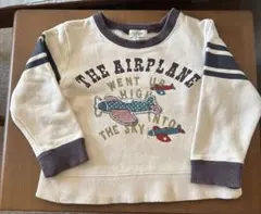 anyFAM 飛行機プリント トレーナー 110オフホワイト、グレー