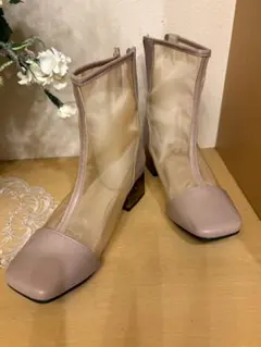 美品　ORiental TRafficベージュ メッシュ ブーツ　S