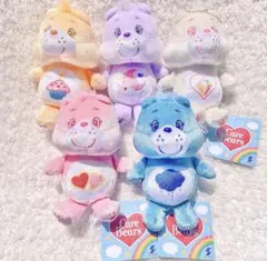 ケアベア シャイニーベロア マスコット 全5種 コンプリート セット