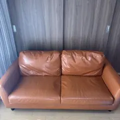 ブラウンレザー 2人掛けソファ