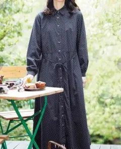 Sunny Clouds タマゴ玉柄 シャツワンピース MP水玉ドット