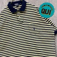 レア90s US古着○ポロバイラルフローレン ボーダーポロシャツ メンズ2XL