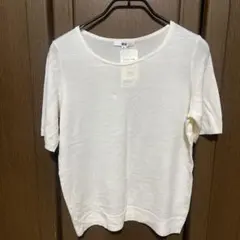 UNIQLO ウール100% 半袖ニット XL オフホワイト