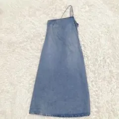 【ザラ】デニムブルー サロペット ワンショルダー