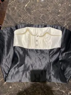 サテン ベアトップ・チューブトップ ブラック・ホワイト