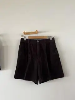 GU ダークブラウン コーデュロイショートパンツ