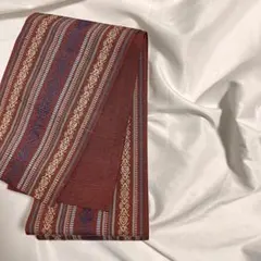 半幅帯 小袋帯 臙脂色 多色