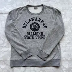 ロックヘブン カレッジロゴプリント スウェット M 杢グレー 美品