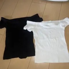 H&M オフショルTシャツ　2枚セット XS