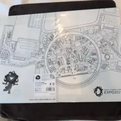 万博会場図　EXPO2025 会場地　モノクロクリアファイル