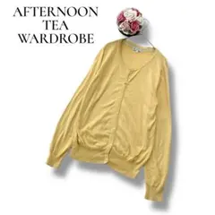 アフタヌーンティーワードローブ　レディース　長袖カーディガン　イエロー　Lサイズ