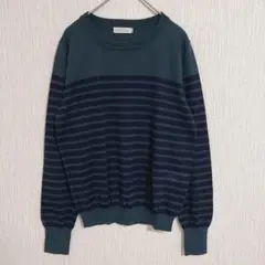 【earth music&ecology】ボーダー ニット クルーネック M
