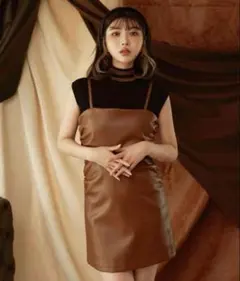 レザー ロングワンピース