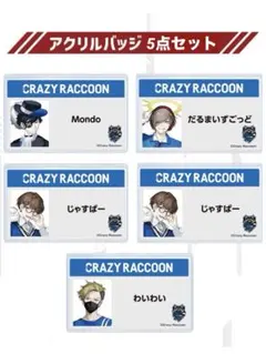 Crazy Raccoon CR アクリルバッジ ローソン　5点まとめ売り