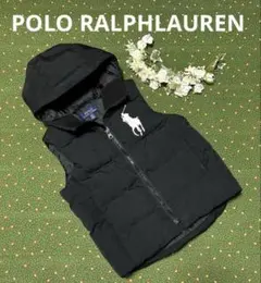 極美品 ポロラルフローレン ビックポニー ブラックダウンベスト 100cm