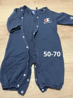 チャンピオン　ロンパース　長袖　青　50 60 70 Champion