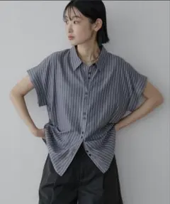 beauty&youthチェックドローストリングシャツウォッシャブルライト