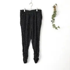 イージー パンツ 黒 Lドット柄 ジョガー パンツ Wゴム リラックス 小紋柄
