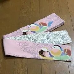 リバーシブル　細帯　おしどり　流水　花模様のサムネイル
