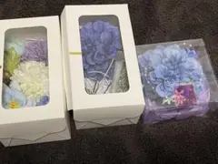 【期間限定】青系 髪飾り 花飾り 3点セット 和装小物
