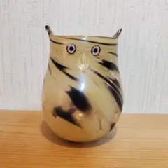フクロウ型　ガラス卓上花器