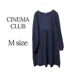 CINEMA CLUB 長袖 チュニック Mサイズ ネイビー チェック