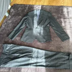 m.f.editorial ネイビーチェック パンツスーツ SM