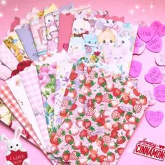 ラブリ〜♡ミニ封筒♡紙袋♡平袋♡ポチ袋♡16枚♡シール付♡⑤