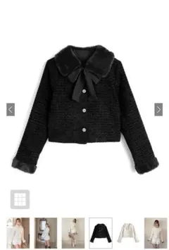 GRL ティペット付きラメツイードビジュージャケット[gn555]