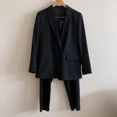 【美品】ユニクロ ダブルジャケット パンツ セットアップ 黒 L