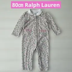 80㎝ Ralph Lauren フラワープリントロンパース 花柄 コットン
