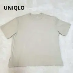 ユニクロ エアリズム ベージュ 半袖Tシャツ クルーネック L レディース
