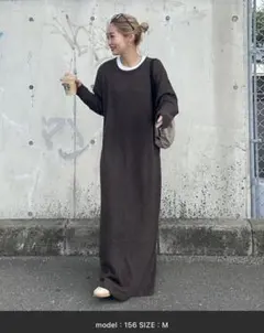 CIAOPANIC TYAP ウール混クルーネックニットワンピース