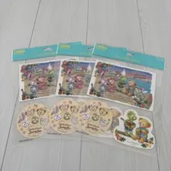 ダッフィー&フレンズ ポストカード2枚 ステッカー付 3セット