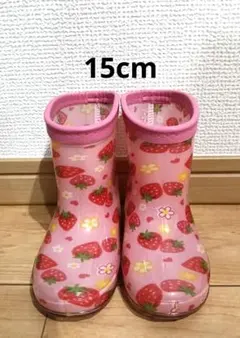 15cm イチゴ柄　長靴