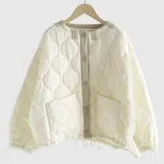 新品FIKA.フィーカ キルティングブルゾンジャケット白YAMADAYAヤマダヤ